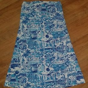 Lilly Pulitzer M Fresh Catch Toile Strapless Dress